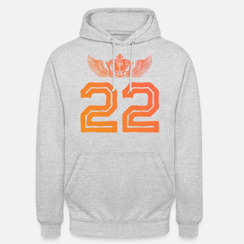 22 Couronne de numéros - Sweat-shirt à capuche unisexe - gris clair chiné