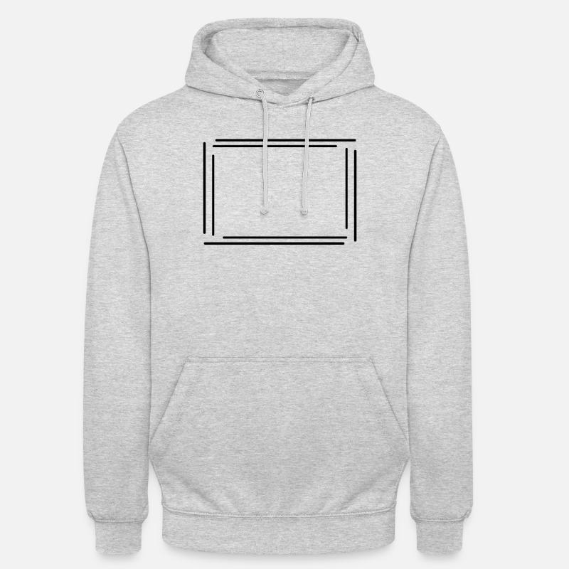 Rectangular frame with black lines - Unisex Hoodie - light heather grey