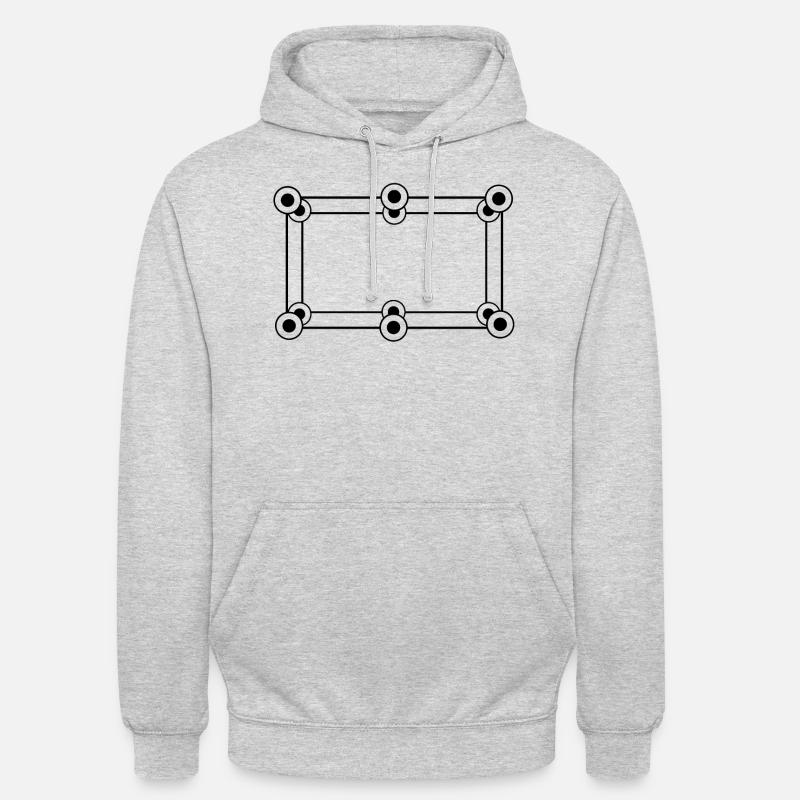 Futuristic frame with circles points - Unisex Hoodie - light heather grey