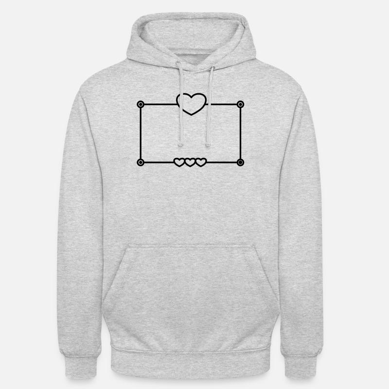 Black Heart Frame Rectangular Shape - Unisex Hoodie - light heather grey
