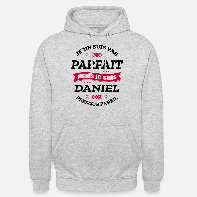 DANIEL PARFAIT - PRENOM DANIEL - Sweat-shirt à capuche unisexe - gris clair chiné