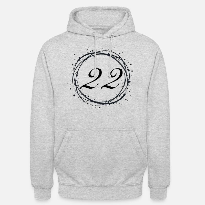 22 - Sweat-shirt à capuche unisexe - gris clair chiné