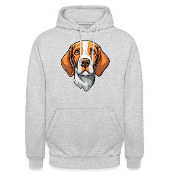 Ariege Pointer Hund Rasse Cartoon Kawaii Illustrati - Unisex Hoodie - Hellgrau meliert - Vorne - Alina (178cm) & Michal (187cm)