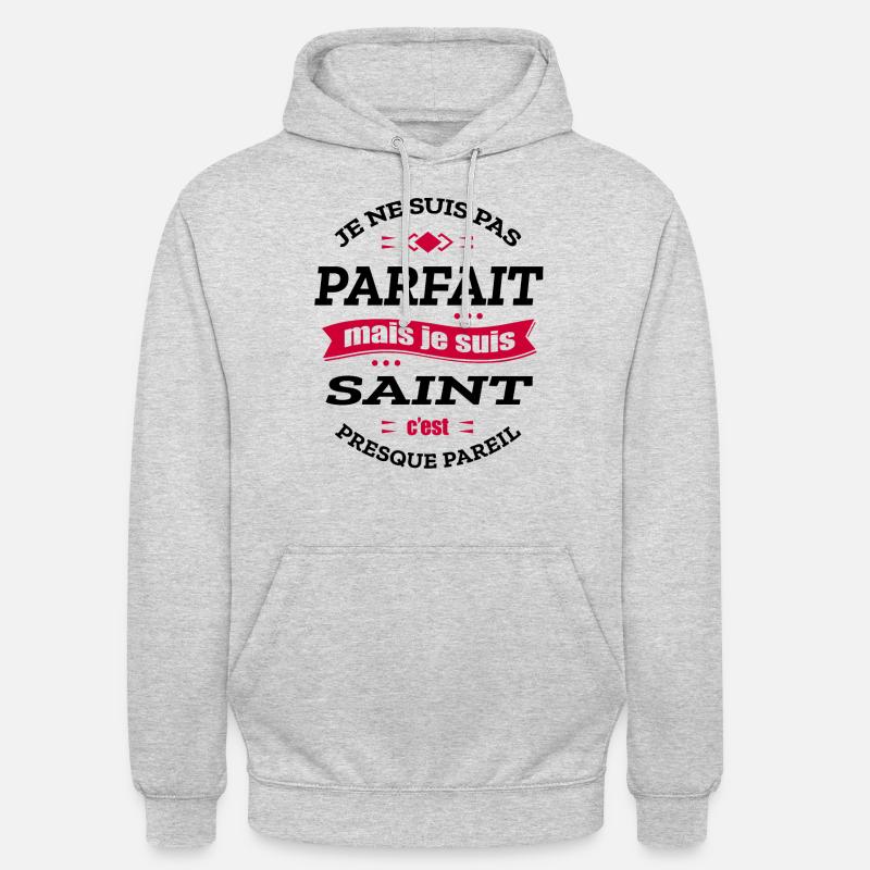 SAINT PARFAIT - PRENOM SAINT - Sweat-shirt à capuche unisexe - gris clair chiné