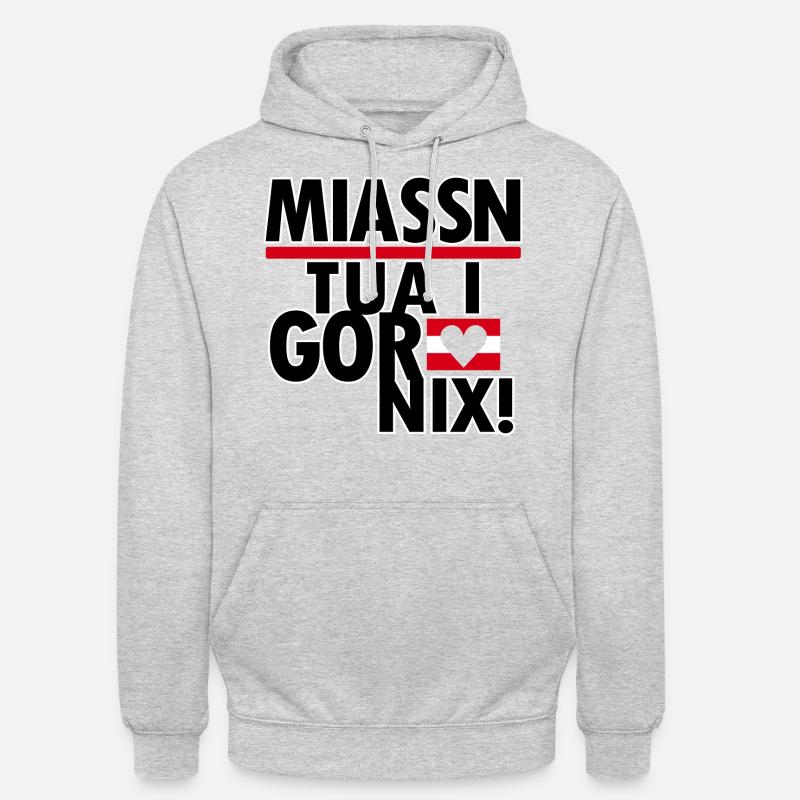 Dialecte autrichien de Styrie - Sweat-shirt à capuche unisexe - gris clair chiné