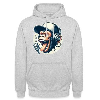 SING SING SING - Unisex Hoodie - Hellgrau meliert - Vorne - Alina (178cm) & Michal (187cm)