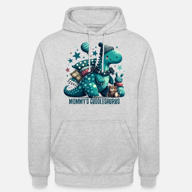 Mommy's Cuddlesaurus Cuddle Dinosaur Gift - Unisex Hoodie - light heather grey
