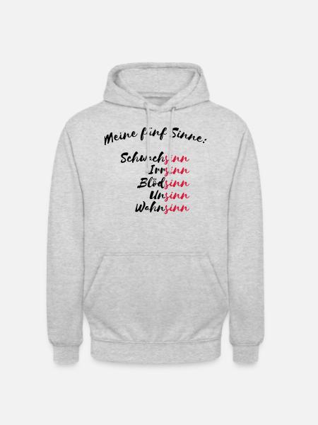 Meine fünf Sinne - Unisex Hoodie - Hellgrau meliert