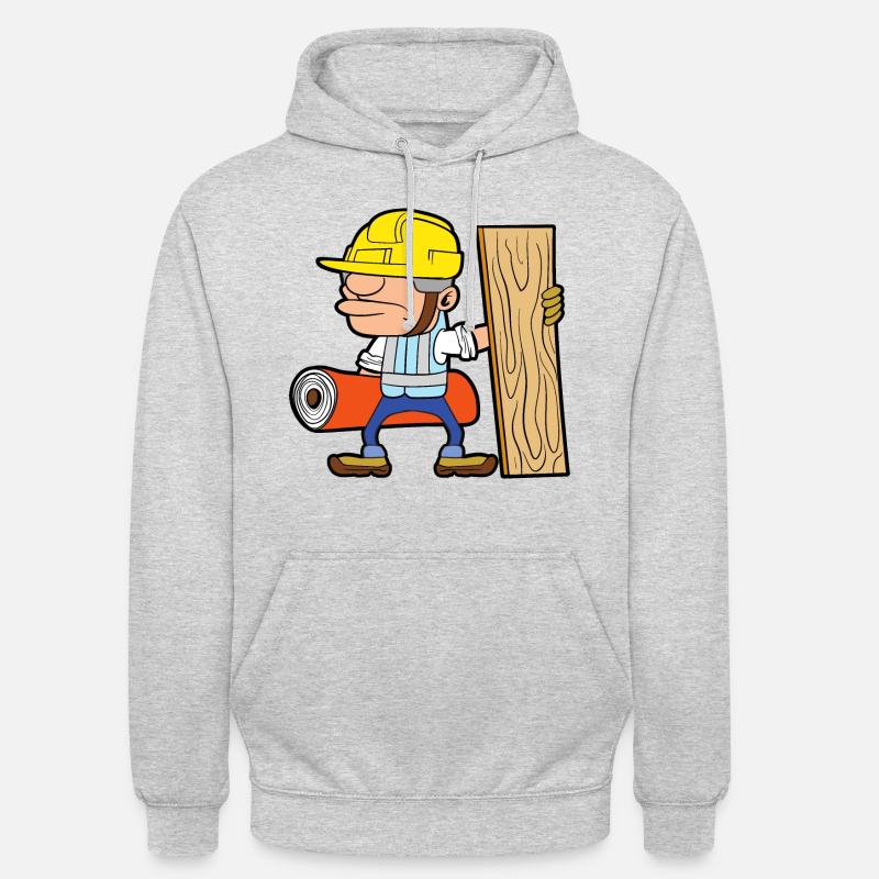 Fussbodenleger Teppich Parkettleger Bodenleger - Unisex Hoodie - Hellgrau meliert