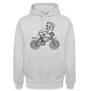 Fahrradfahrer - Unisex Hoodie - Hellgrau meliert - Vorne - Alina (178cm) & Michal (187cm)