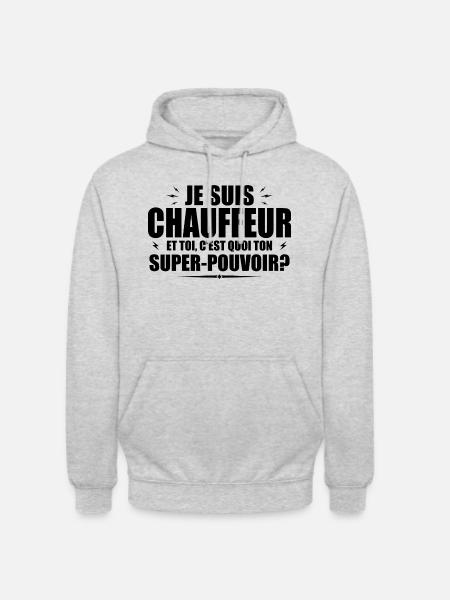 Ich bin Fahrer. Was ist deine Superkraft? - Unisex Hoodie - Hellgrau meliert