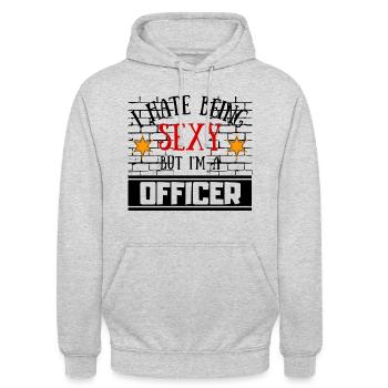 I Hate Being Sexy But I'm a Officer - Unisex Hoodie - Hellgrau meliert - Vorne - Alina (178cm) & Michal (187cm)
