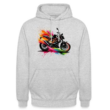 Motorrad Biker Passion Roadster - Unisex Hoodie - Hellgrau meliert - Vorne - Alina (178cm) & Michal (187cm)