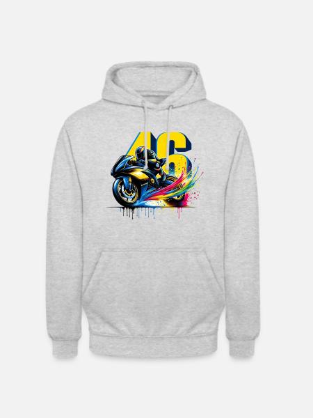 Moto valentino Biker t-shirt rossi 46 - Unisex Hoodie - light heather grey