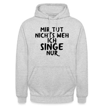 Singen - Unisex Hoodie - Hellgrau meliert - Vorne - Alina (178cm) & Michal (187cm)