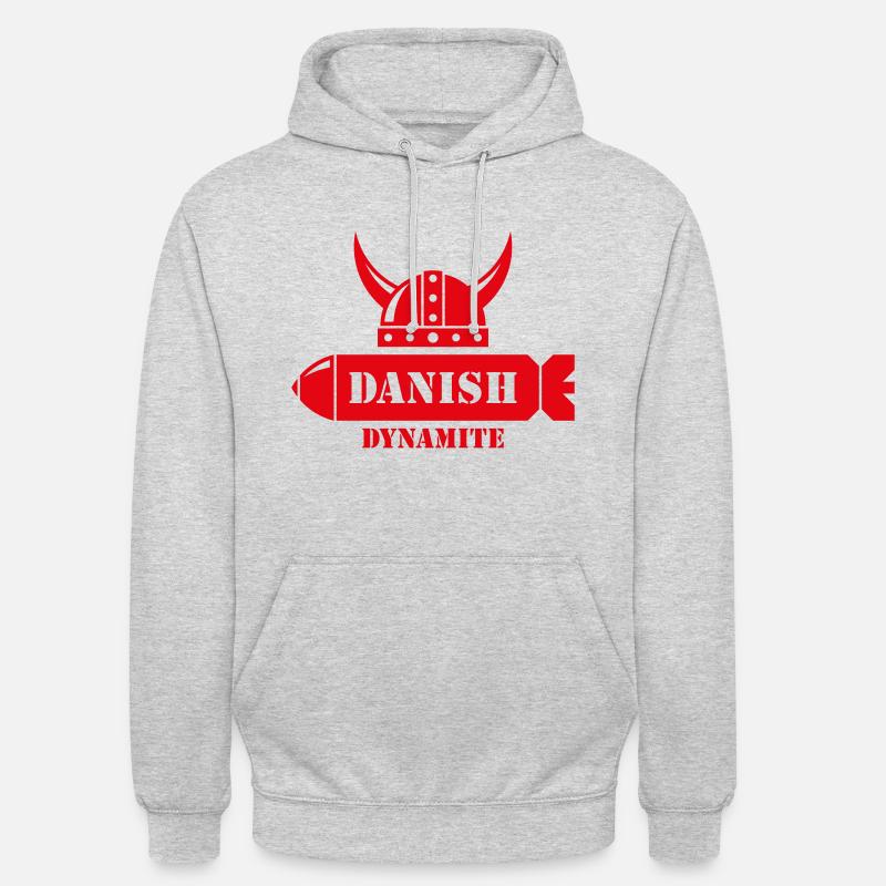 Danish Dynamite (Dänemark / Wikinger / Geschoss) - Unisex Hoodie - Hellgrau meliert