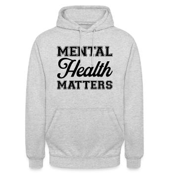 Questions de santé mentale - Sweat-shirt à capuche unisexe - gris clair chiné - Devant - Alina (178cm) & Michal (187cm)