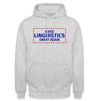Linguistique drôle: rendre la linguistique encore plus géniale - Sweat-shirt à capuche unisexe - gris clair chiné - Devant - Alina (178cm) & Michal (187cm)