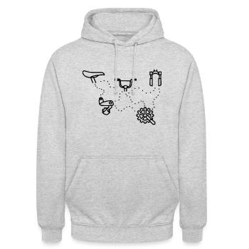 Bicycle - Unisex Hoodie - Hellgrau meliert - Vorne - Alina (178cm) & Michal (187cm)