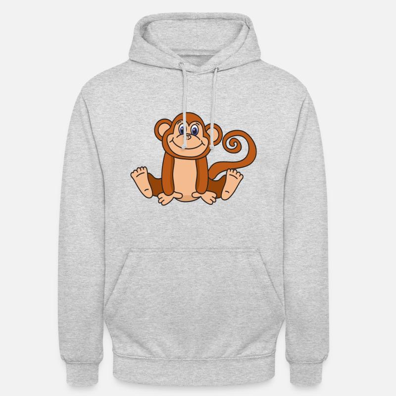 Funny Cute Cool Monkey - Unisex Hoodie - light heather grey
