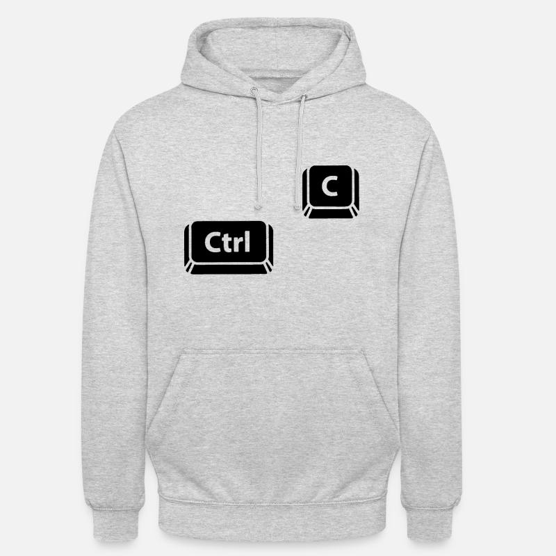 Ctrl C - Sweat-shirt à capuche unisexe - gris clair chiné