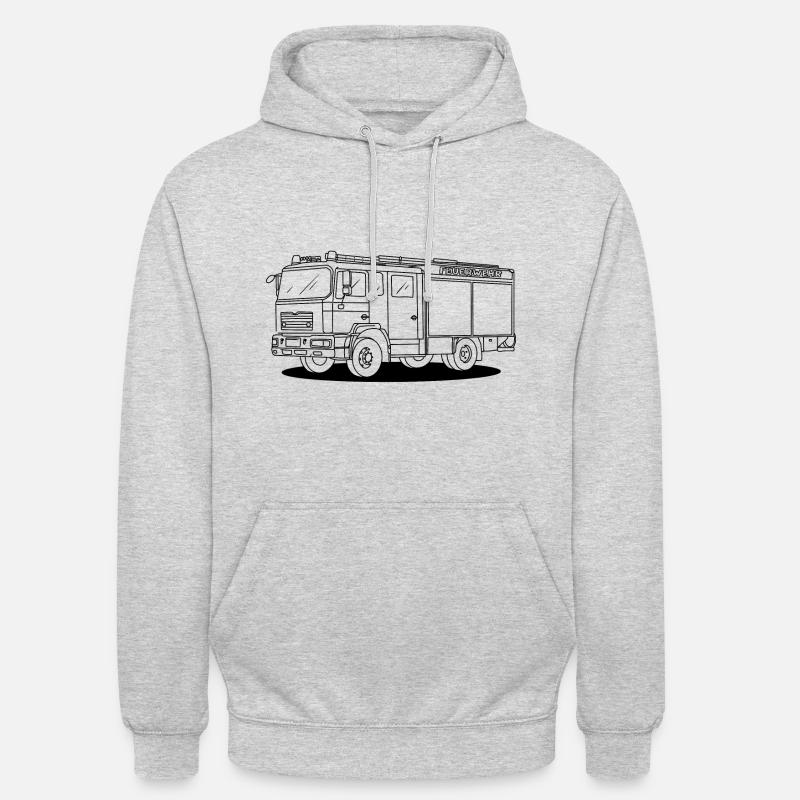 Fire Engine - Sweat-shirt à capuche unisexe - gris clair chiné