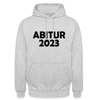 Abitur 2023 - Unisex Hoodie - Hellgrau meliert - Vorne - Alina (178cm) & Michal (187cm)