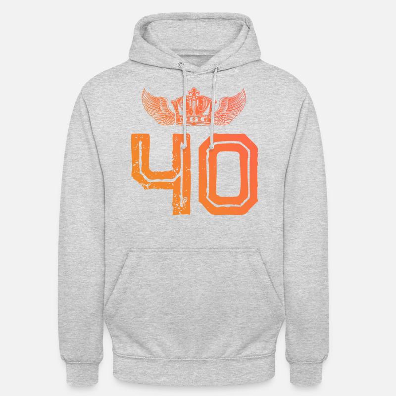 40 Couronne de numéros - Sweat-shirt à capuche unisexe - gris clair chiné