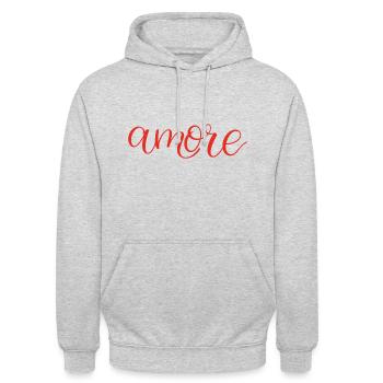 Amore - love - Unisex Hoodie - light heather grey - Front - Alina (178cm) & Michal (187cm)