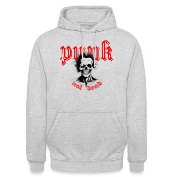 punk not dead - Unisex Hoodie - light heather grey - Front - Alina (178cm) & Michal (187cm)