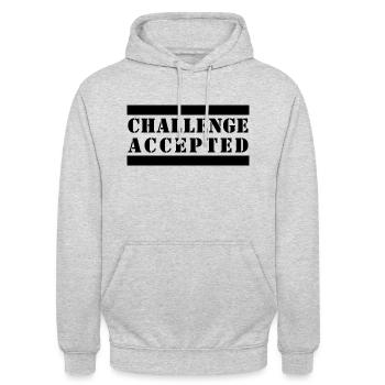 DÉFI ACCEPTÉ - Sweat-shirt à capuche unisexe - gris clair chiné - Devant - Alina (178cm) & Michal (187cm)