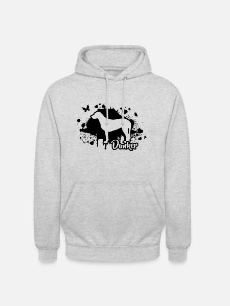 DUNKER Hunde Hund Wilsigns - Unisex Hoodie - Hellgrau meliert