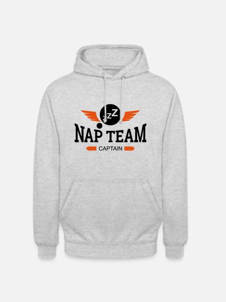 NAP TEAM Captain - Unisex Hoodie - Hellgrau meliert