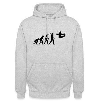 Evolution gymnastics - gymnastics - rings - Unisex Hoodie - light heather grey - Front - Alina (178cm) & Michal (187cm)