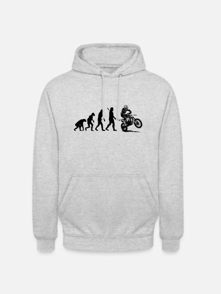 Evolution Enduro - tout terrain - sport de moto - Sweat-shirt à capuche unisexe - gris clair chiné