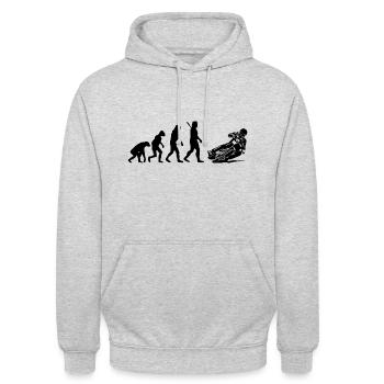 Evolution Eisspeedway - Speedway - Dirt Track - Unisex Hoodie - Hellgrau meliert - Vorne - Alina (178cm) & Michal (187cm)