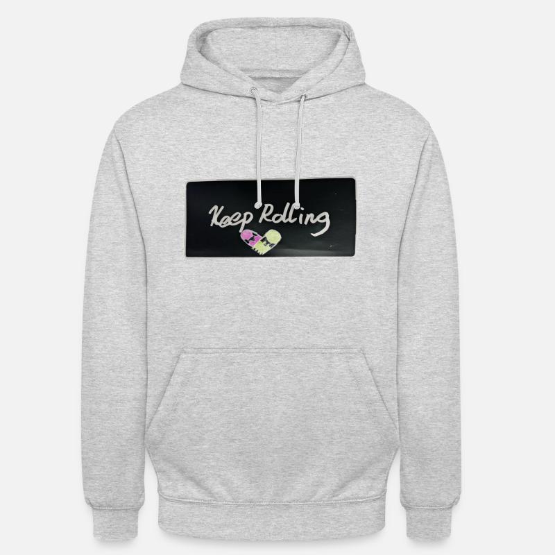 Keep rolling schwarz - Unisex Hoodie - Hellgrau meliert