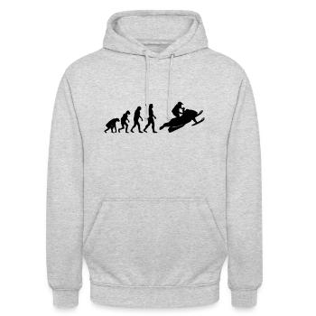 Evolution Snowmobile - Unisex Hoodie - Hellgrau meliert - Vorne - Alina (178cm) & Michal (187cm)