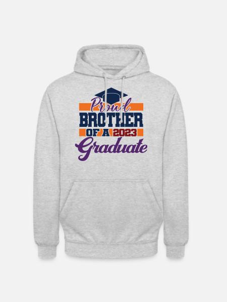 Stolzer Bruder eines Abschlussgeschenks 2023 - Unisex Hoodie - Hellgrau meliert