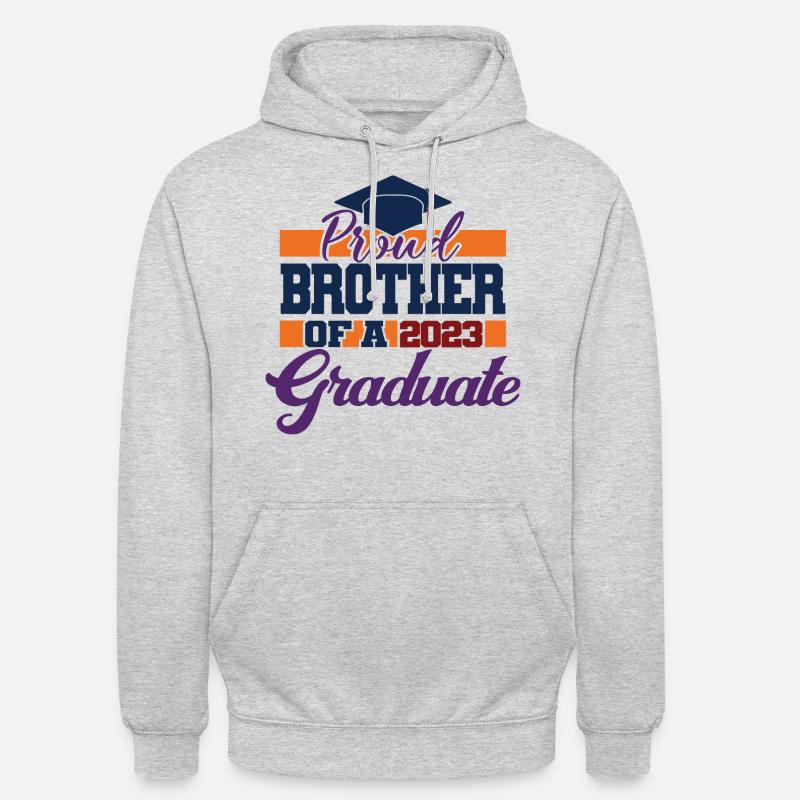Stolzer Bruder eines Abschlussgeschenks 2023 - Unisex Hoodie - Hellgrau meliert
