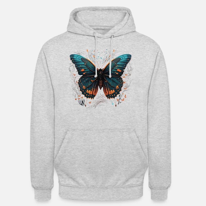 Couleurs papillon - Sweat-shirt à capuche unisexe - gris clair chiné