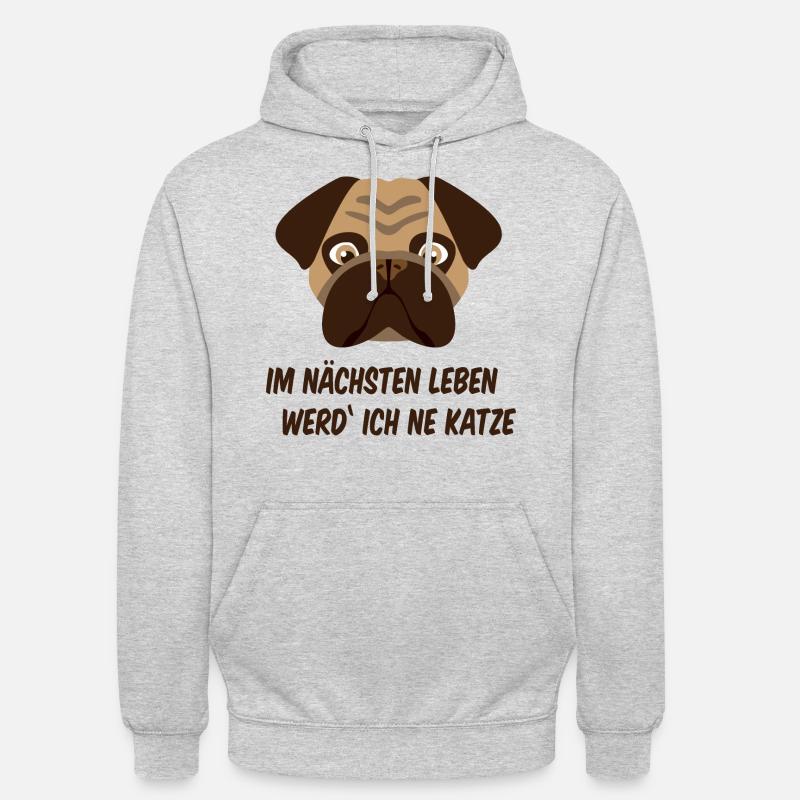 Frustrierter Mops - Unisex Hoodie - Hellgrau meliert