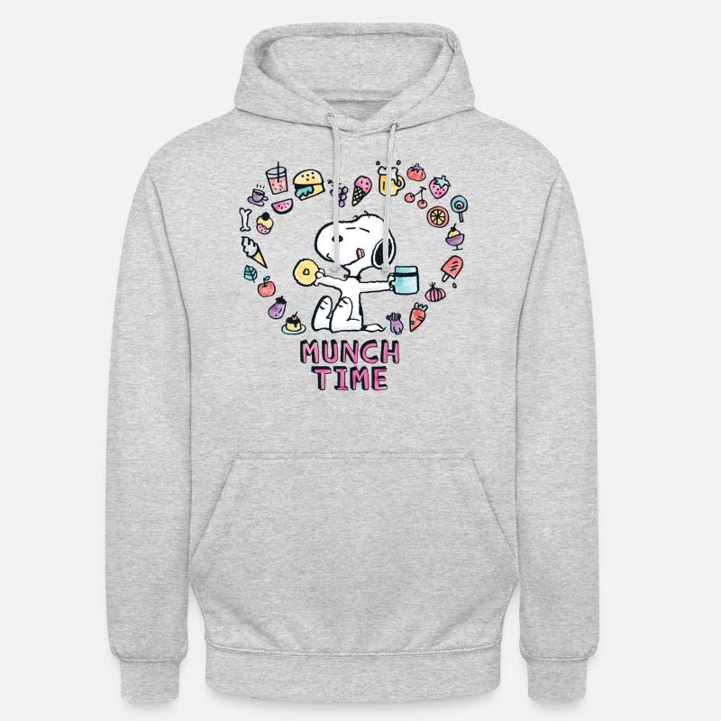 Peanuts Snoopy Munch Time Bouffe - Sweat-shirt à capuche unisexe - gris clair chiné