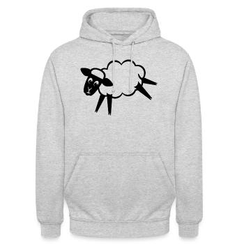 Schaf -Schäfchen 2 sw - Unisex Hoodie - Hellgrau meliert - Vorne - Alina (178cm) & Michal (187cm)