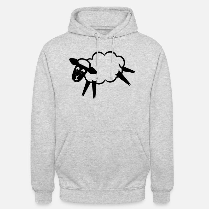 Schaf -Schäfchen 2 sw - Unisex Hoodie - Hellgrau meliert