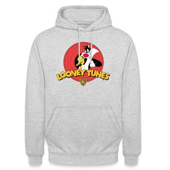 Looney Tunes Sylvester Und Tweety - Unisex Hoodie - Hellgrau meliert - Vorne - Alina (178cm) & Michal (187cm)