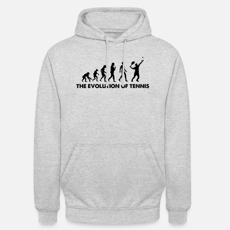 L’évolution du tennis - Sweat-shirt à capuche unisexe - gris clair chiné