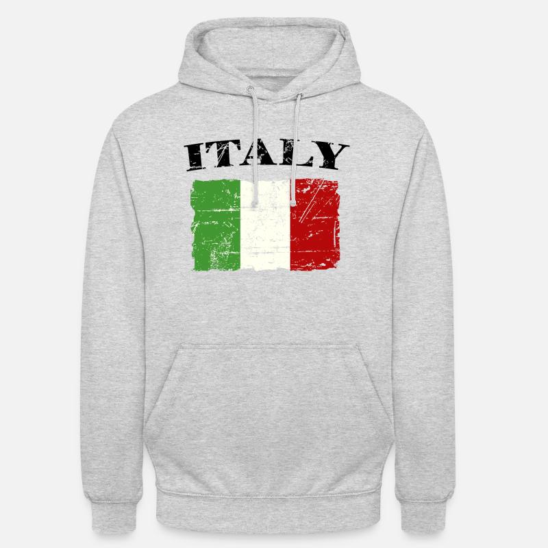 Drapeau italien - Sweat-shirt à capuche unisexe - gris clair chiné