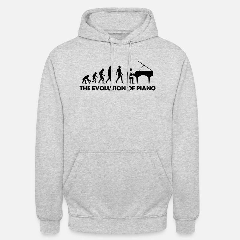L’évolution du piano - Sweat-shirt à capuche unisexe - gris clair chiné