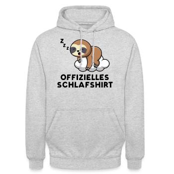 Chemise de nuit officielle - Sloth Design - Sweat-shirt à capuche unisexe - gris clair chiné - Devant - Alina (178cm) & Michal (187cm)